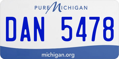 MI license plate DAN5478