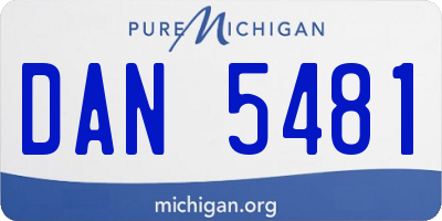 MI license plate DAN5481