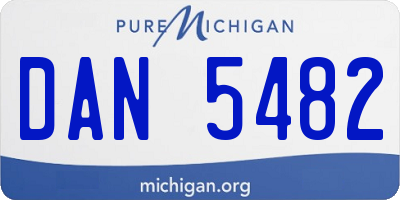 MI license plate DAN5482