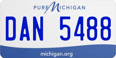 MI license plate DAN5488