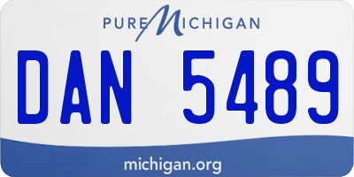 MI license plate DAN5489