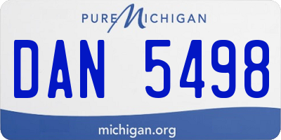 MI license plate DAN5498