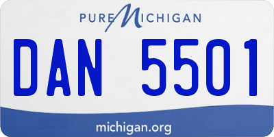 MI license plate DAN5501