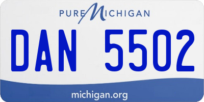 MI license plate DAN5502