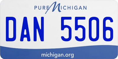 MI license plate DAN5506