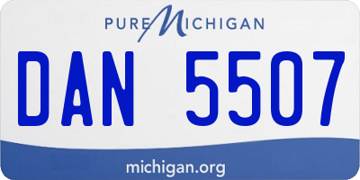 MI license plate DAN5507