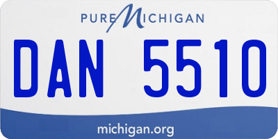 MI license plate DAN5510