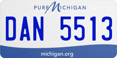 MI license plate DAN5513