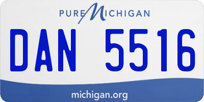MI license plate DAN5516