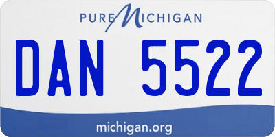 MI license plate DAN5522