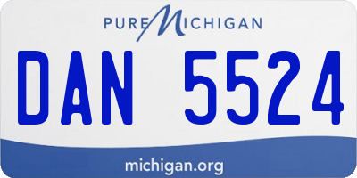 MI license plate DAN5524