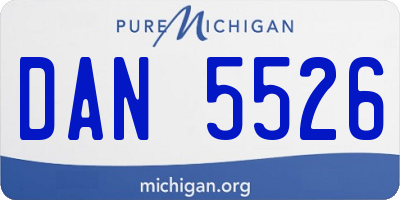 MI license plate DAN5526