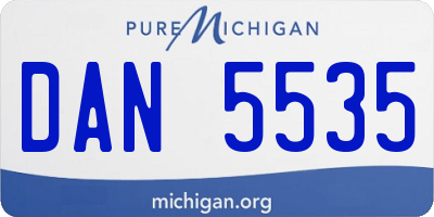 MI license plate DAN5535