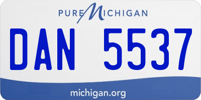MI license plate DAN5537