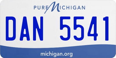 MI license plate DAN5541