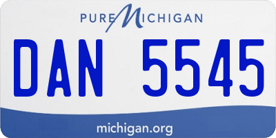 MI license plate DAN5545