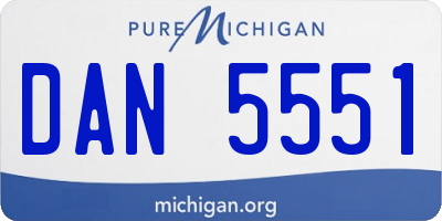 MI license plate DAN5551