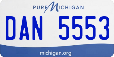 MI license plate DAN5553