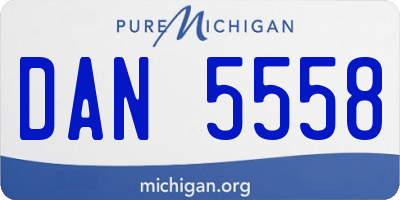 MI license plate DAN5558