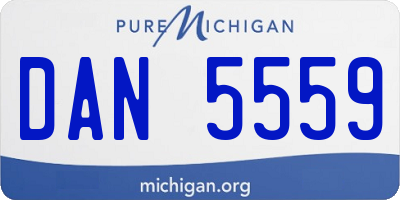 MI license plate DAN5559