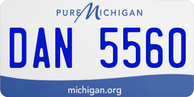 MI license plate DAN5560