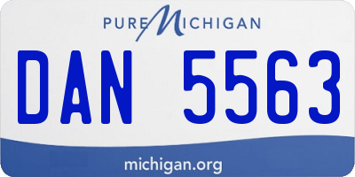 MI license plate DAN5563