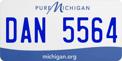MI license plate DAN5564