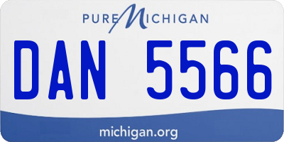 MI license plate DAN5566