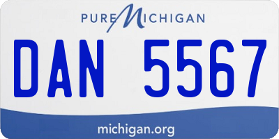 MI license plate DAN5567