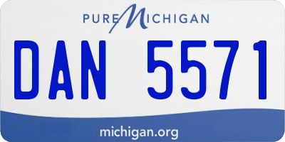 MI license plate DAN5571