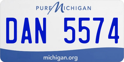 MI license plate DAN5574
