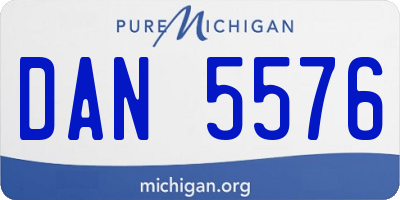MI license plate DAN5576