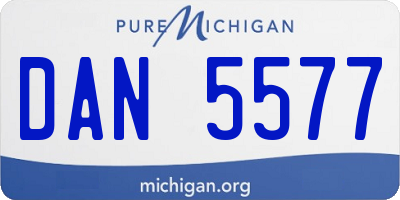 MI license plate DAN5577
