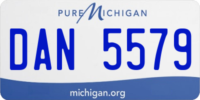 MI license plate DAN5579