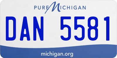 MI license plate DAN5581