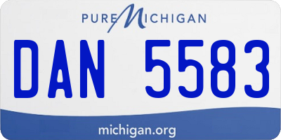 MI license plate DAN5583