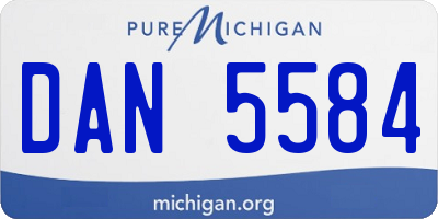 MI license plate DAN5584