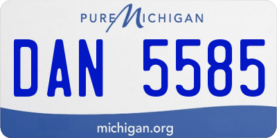 MI license plate DAN5585