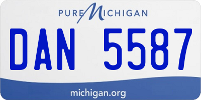 MI license plate DAN5587