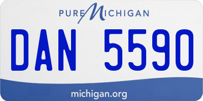 MI license plate DAN5590