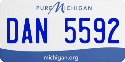 MI license plate DAN5592