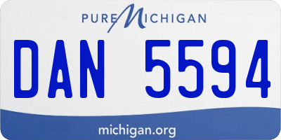 MI license plate DAN5594