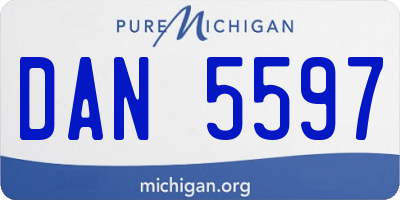 MI license plate DAN5597