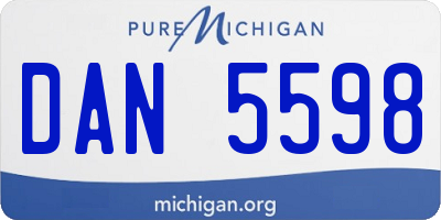 MI license plate DAN5598