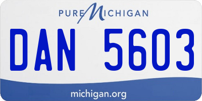 MI license plate DAN5603