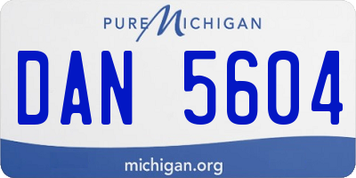 MI license plate DAN5604