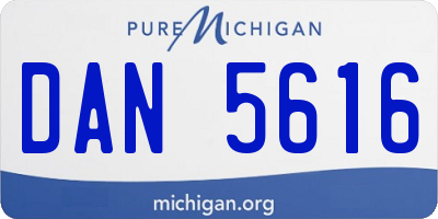 MI license plate DAN5616