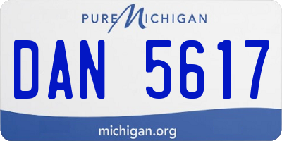 MI license plate DAN5617