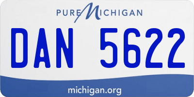 MI license plate DAN5622