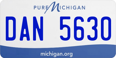 MI license plate DAN5630